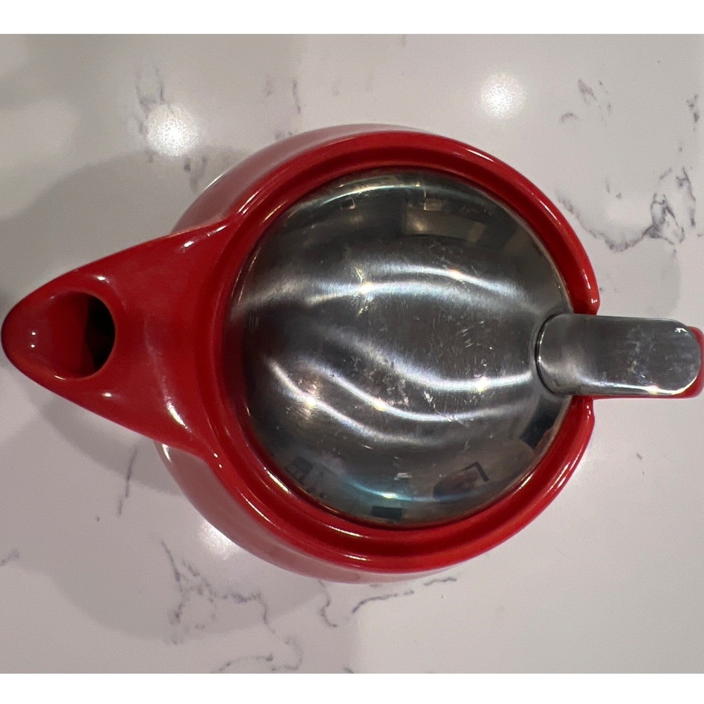 Zero Japan Red Ceramic Teapot with Stainless Steel Lid and Infuser 15oz - Picture 3 of 8